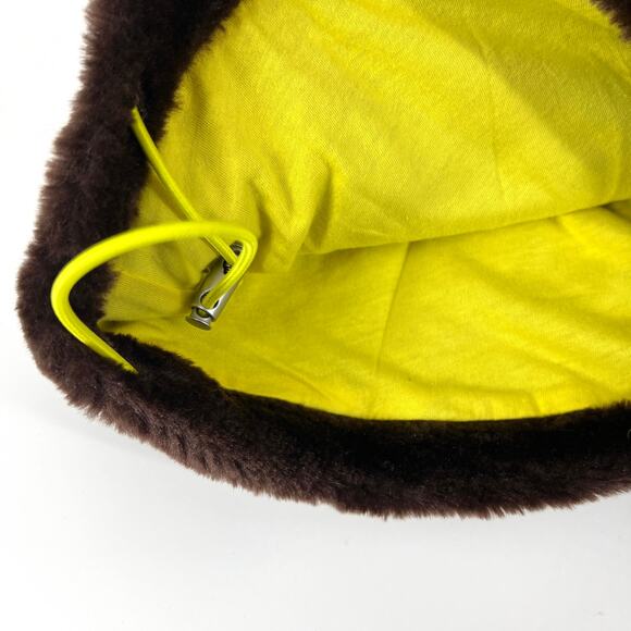 UGG Elaina Faux Fur Bomber Jacket Leopard Yellow Brown Size S - Picture 8 of 13